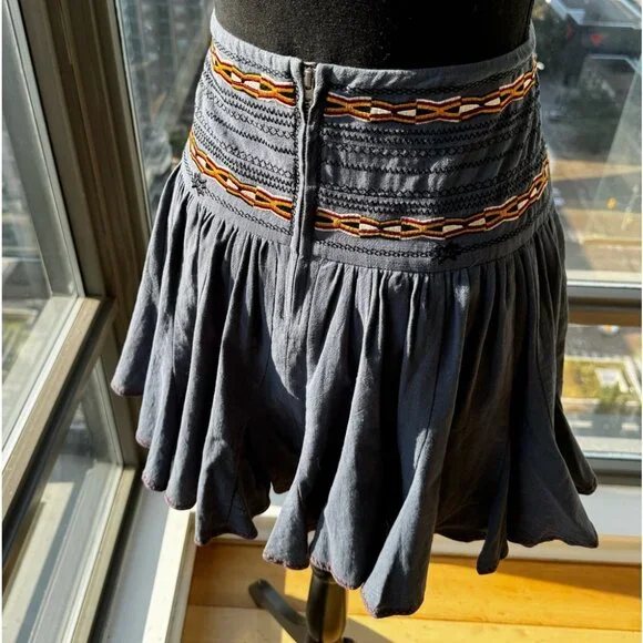 🆕 ISABEL MARANT ETOILE 🧿 NWOT Breeda Cotton Embroidered Mini Skirt -SZ 38 - Picture 9 of 16